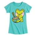 thumbnail image 1 of Instant Message - Kawaii - Frogs Love Ramen Noodles - Toddler & Youth Girls Short Sleeve T-Shirt, 1 of 6