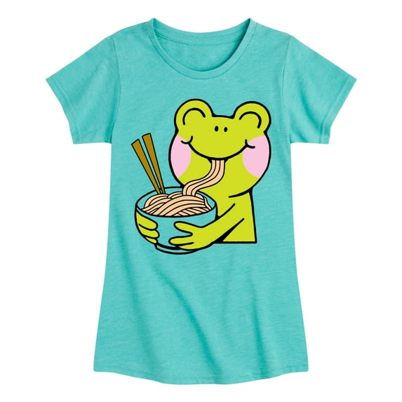 Instant Message - Kawaii - Frogs Love Ramen Noodles - Toddler & Youth Girls Short Sleeve T-Shirt