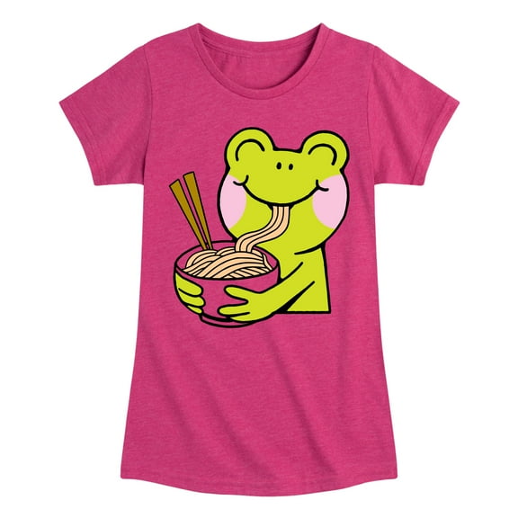 Instant Message - Kawaii - Frogs Love Ramen Noodles - Toddler & Youth Girls Short Sleeve T-Shirt
