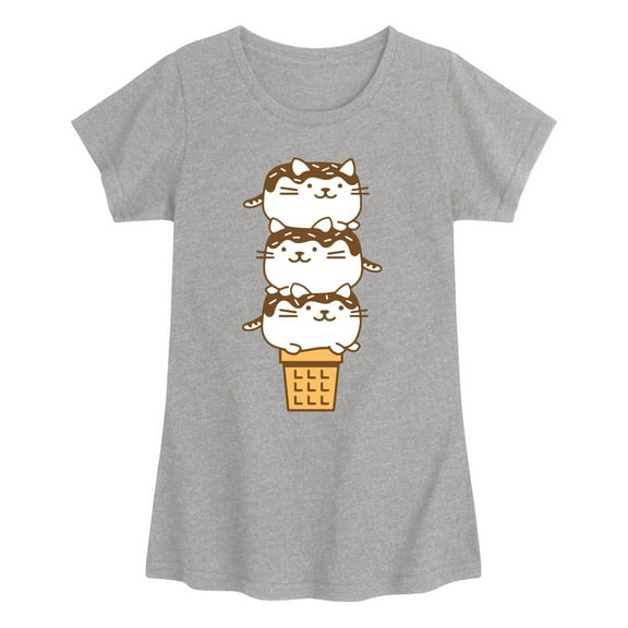 Instant Message - Kawaii Ice Cream Cone - Youth Girls Short Sleeve T-shirt