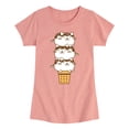thumbnail image 1 of Instant Message - Kawaii Ice Cream Cone - Youth Girls Short Sleeve T-shirt, 1 of 5
