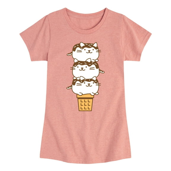 Instant Message - Kawaii Ice Cream Cone - Youth Girls Short Sleeve T-shirt