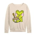 thumbnail image 1 of Instant Message - Kawaii - Ramen Noodles For Frog - Women's Lightweight French Terry Long Sleeve Shirt, 1 of 6