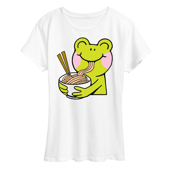 Instant Message - Kawaii - Ramen Noodles For Frog - Women's Short Sleeve Graphic T-Shirt