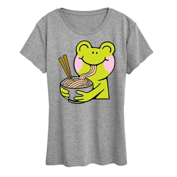 Instant Message - Kawaii - Ramen Noodles For Frog - Women's Short Sleeve Graphic T-Shirt