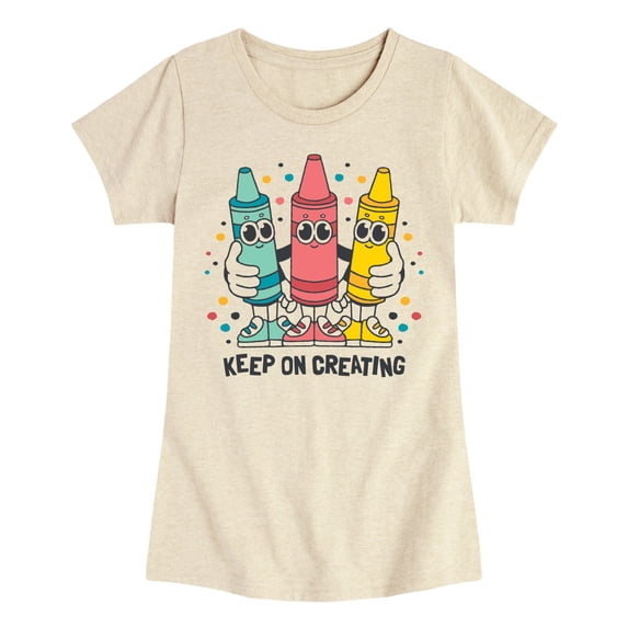 Instant Message - Keep On Creating - Youth Girls Fitted Short Sleeve T-Shirt