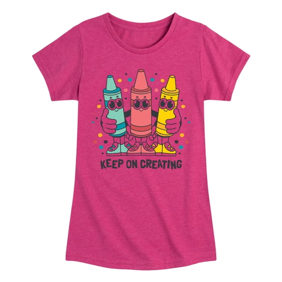 Instant Message - Keep On Creating -Youth Girls Short Sleeve T-Shirt