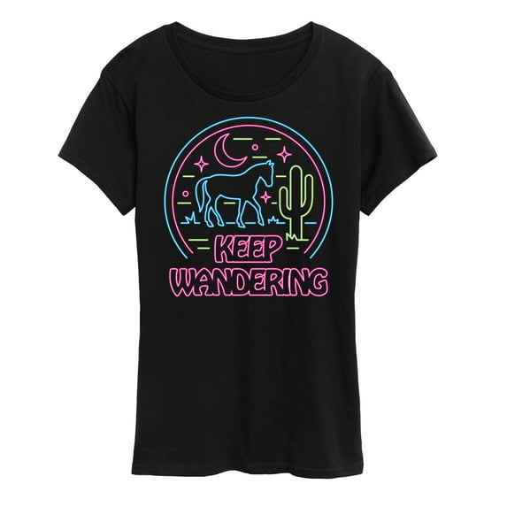 Instant Message - Keep Wandering Neon - Women's Short Sleeve Graphic T-Shirt