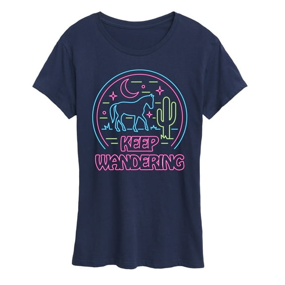 Instant Message - Keep Wandering Neon - Women's Short Sleeve Graphic T-Shirt