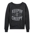 thumbnail image 1 of Instant Message - Keepin It Creepy - Women's Lightweight French Terry Long Sleeve Shirt, 1 of 6