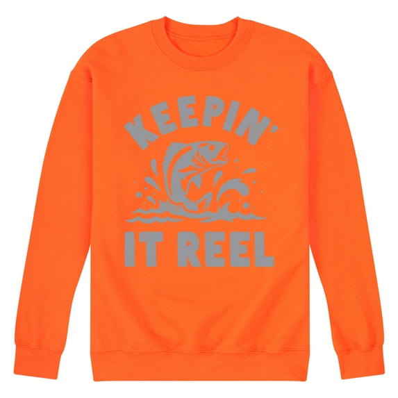 Instant Message - Keeping It Reel - Fishing, Hunting, Camping - Men's Crew Neck Fleece Pullover