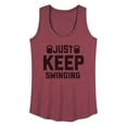 thumbnail image 1 of Instant Message - Kettle Bell Just Keep Swinging - Women's Racerback Tank Top, 1 of 6