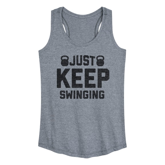 Instant Message - Kettle Bell Just Keep Swinging - Women's Racerback Tank Top