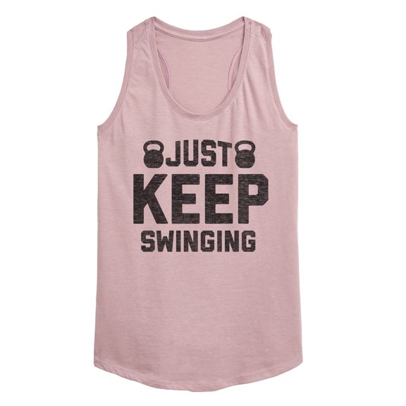 Instant Message - Kettle Bell Just Keep Swinging - Women's Racerback Tank Top