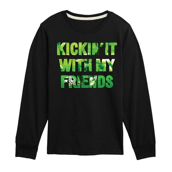 Instant Message - Kickin It With My Friends - Toddler & Youth Long Sleeve Graphic T-Shirt