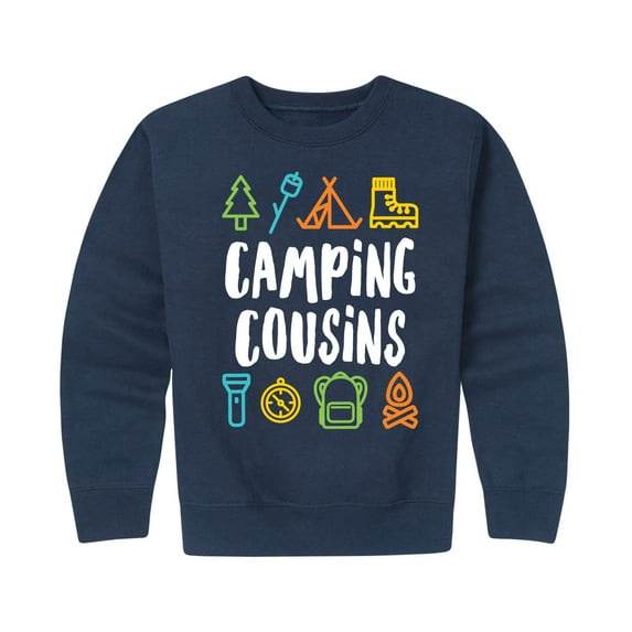 Instant Message - Kids Fall Camping and Pumpkin Patch Crew Neck Pullovers