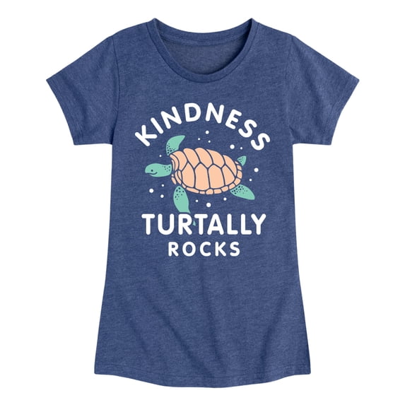 Instant Message - Kindness Turtally Rocks - Youth Girls Fitted Short Sleeve T-Shirt