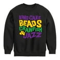 thumbnail image 1 of Instant Message - King Cake Beads Crawfish Jazz - Toddler & Youth Crewneck Fleece Sweatshirt, 1 of 6
