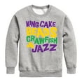 thumbnail image 1 of Instant Message - King Cake Beads Crawfish Jazz - Toddler & Youth Crewneck Fleece Sweatshirt, 1 of 6