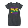 thumbnail image 1 of Instant Message - King Cake Beads Crawfish Jazz - Toddler & Youth Girls Fleece Dress, 1 of 5