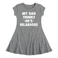 thumbnail image 1 of Instant Message - King Of Dad Jokes Hilarious - Toddler & Youth Girls Fit & Flare Dress, 1 of 1