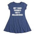 thumbnail image 1 of Instant Message - King Of Dad Jokes Hilarious - Toddler & Youth Girls Fit & Flare Dress, 1 of 1