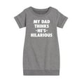 thumbnail image 1 of Instant Message - King Of Dad Jokes Hilarious - Toddler & Youth Girls Fleece Dress, 1 of 6