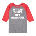 thumbnail image 1 of Instant Message - King Of Dad Jokes Hilarious - Toddler & Youth Raglan Graphic T-Shirt, 1 of 7