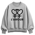 thumbnail image 1 of Instant Message - L'amour Hearts - Women's Oversized Fleece Crew Sweatshirt, 1 of 4