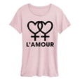 thumbnail image 1 of Instant Message - L'amour Hearts Women's Short Sleeve Graphic T-Shirt, 1 of 4
