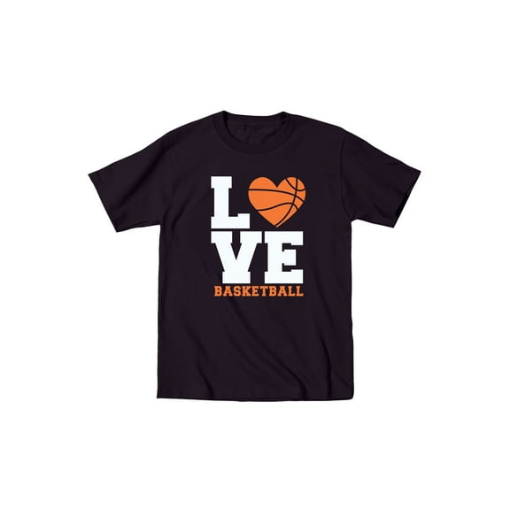 Instant Message - LOVE Basketball, Stacked-YOUTH SHORT SLEEVE TEE-S