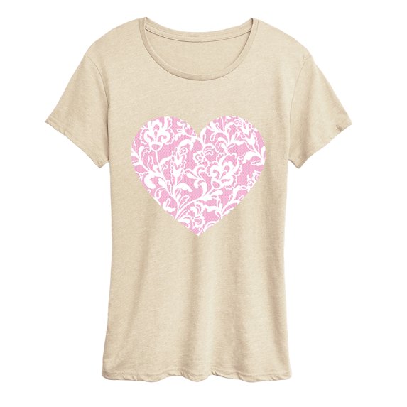 Instant Message - Lace Heart Women's Short Sleeve Graphic T-Shirt