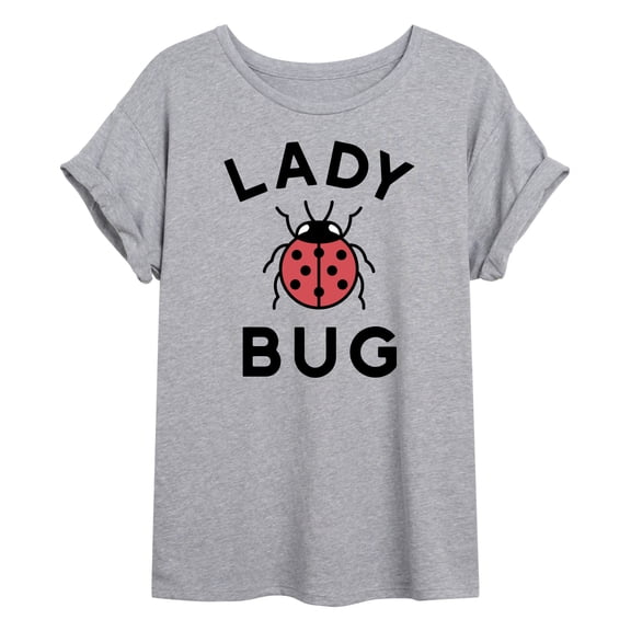 Instant Message - Lady Bug - Juniors Oversized Graphic T-Shirt