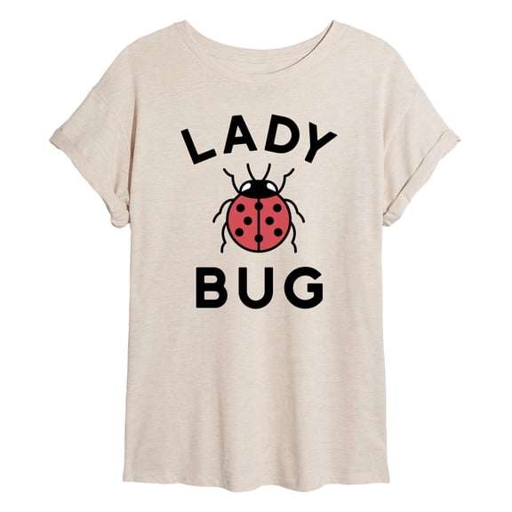 Instant Message - Lady Bug - Juniors Oversized Graphic T-Shirt