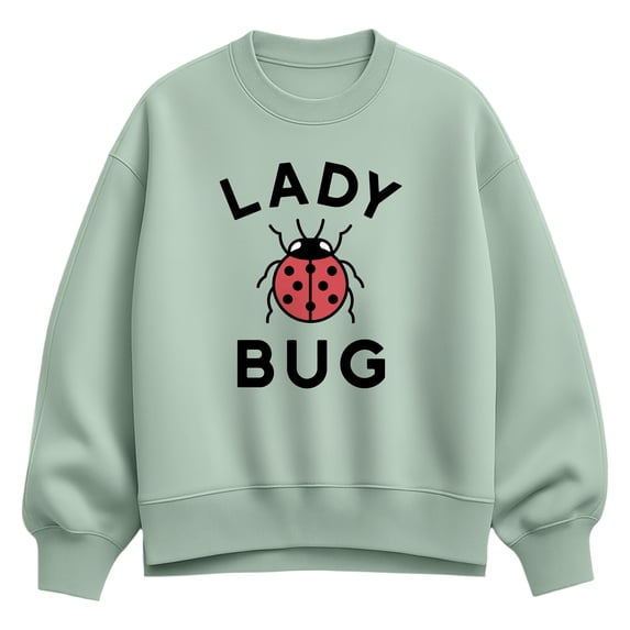 Instant Message - Lady Bug Oversized Fleece Crew Sweatshirt