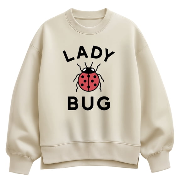 Instant Message - Lady Bug Oversized Fleece Crew Sweatshirt