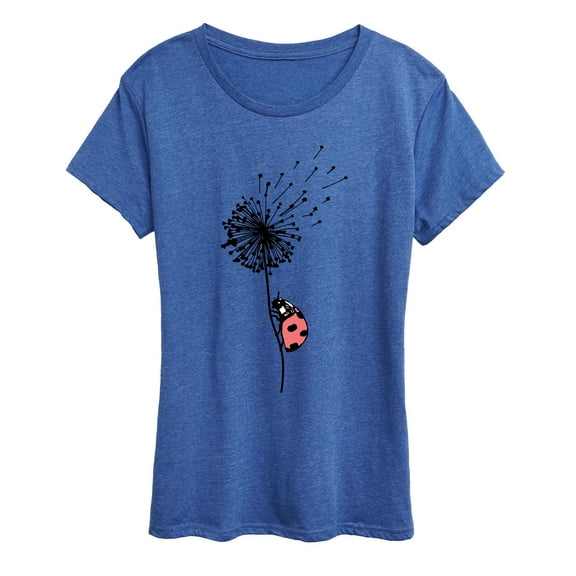 Instant Message - Ladybug On Dandelion - Women's Short Sleeve Graphic T-Shirt