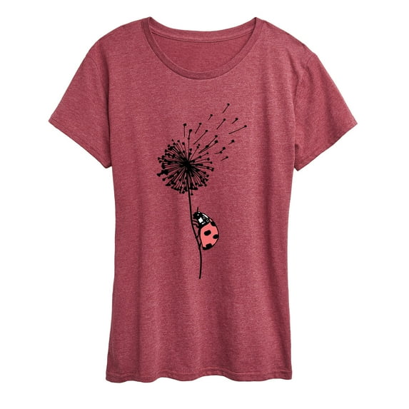 Instant Message - Ladybug On Dandelion - Women's Short Sleeve Graphic T-Shirt