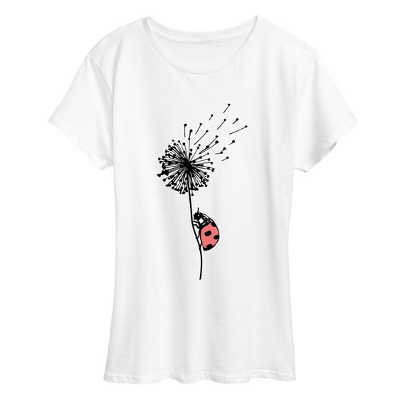Instant Message - Ladybug On Dandelion - Women's Short Sleeve Graphic T-Shirt