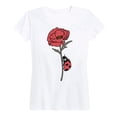 thumbnail image 1 of Instant Message - Ladybug on Poppy - Women's Short Sleeve Graphic T-shirt, 1 of 5