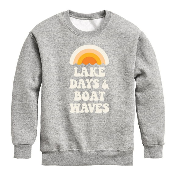 Instant Message - Lake Days And Boat Waves - Toddler And Youth Crewneck Fleece Sweatshirt