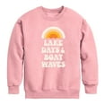 thumbnail image 1 of Instant Message - Lake Days And Boat Waves - Toddler And Youth Crewneck Fleece Sweatshirt, 1 of 5
