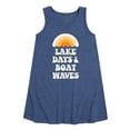 thumbnail image 1 of Instant Message - Lake Days And Boat Waves - Toddler and Youth Girls A-line Dress, 1 of 6