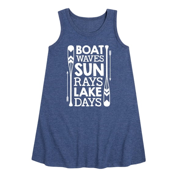 Instant Message - Lake Days Quote - Toddler & Youth Girls A-line Dress