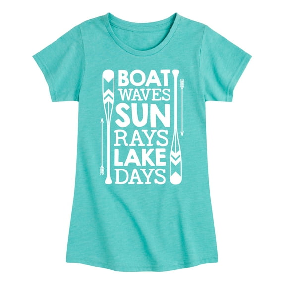 Instant Message - Lake Days Quote - Toddler & Youth Girls Short Sleeve Graphic T-Shirt