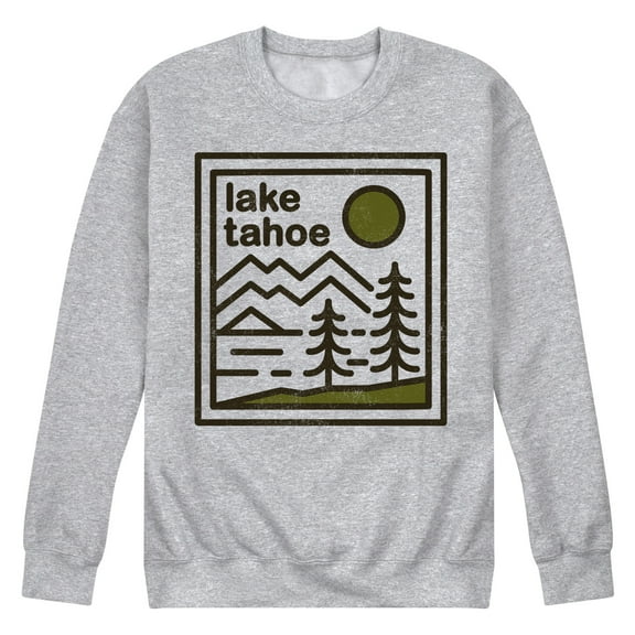 Instant Message - Lake Tahoe Rectangle  - Men's Crew Neck Fleece Pullover