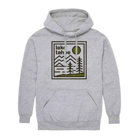 Instant Message - Lake Tahoe Rectangle  - Men's Pullover Hooded Fleece Sweatshirt