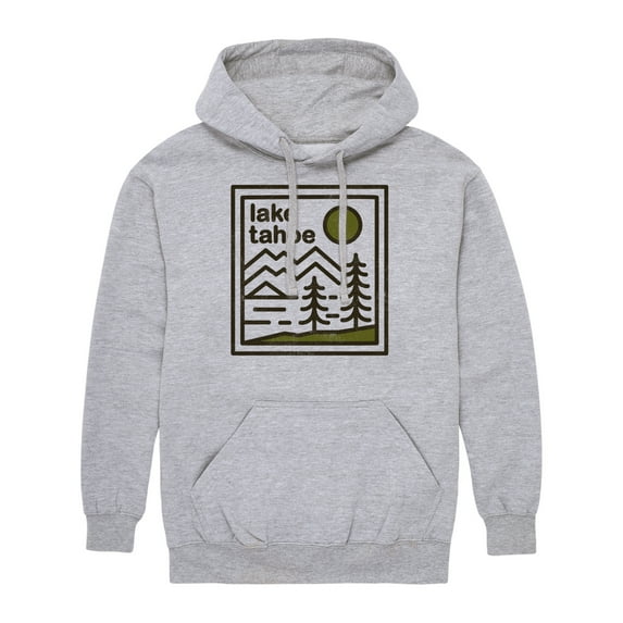 Instant Message - Lake Tahoe Rectangle - Men's Pullover Hooded Fleece Sweatshirt