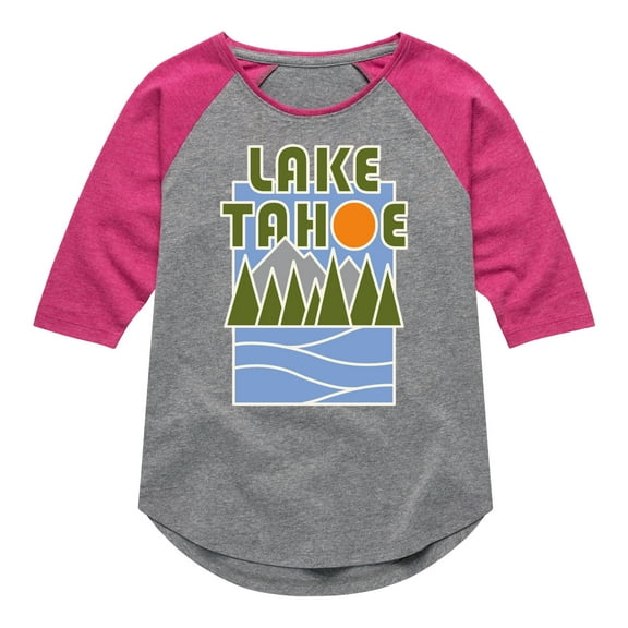 Instant Message - Lake Tahoe - Toddler & Youth Girls Raglan Graphic T-Shirt