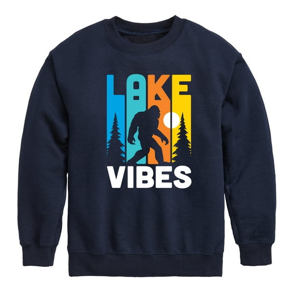 Instant Message - Lake Vibes Sasquatch  - Toddler & Youth Crewneck Fleece Sweatshirt